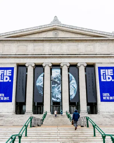 The exterior of a large building 